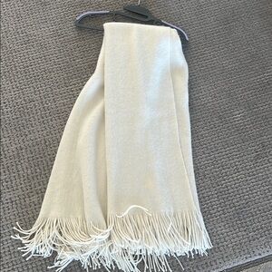 Soft Fringe Ivory Scarf
